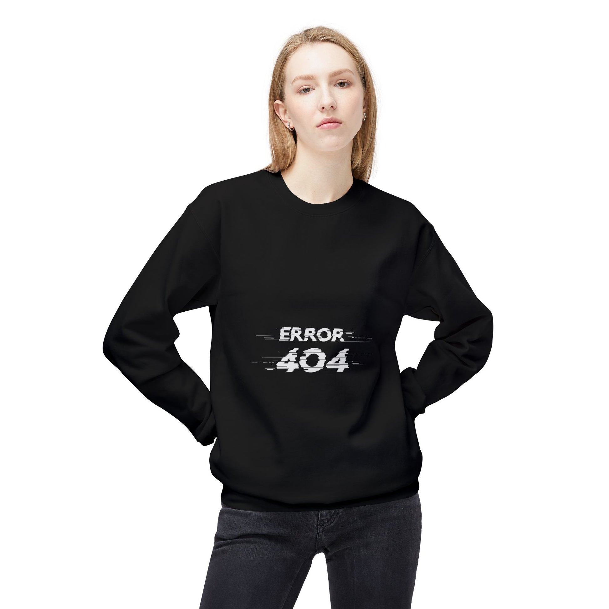 Error 404 Crewneck Sweatshirt, Funny Gift for Tech Lovers, Unisex Fleece Sweater, Casual Outfit, Geeky Humor Clothing