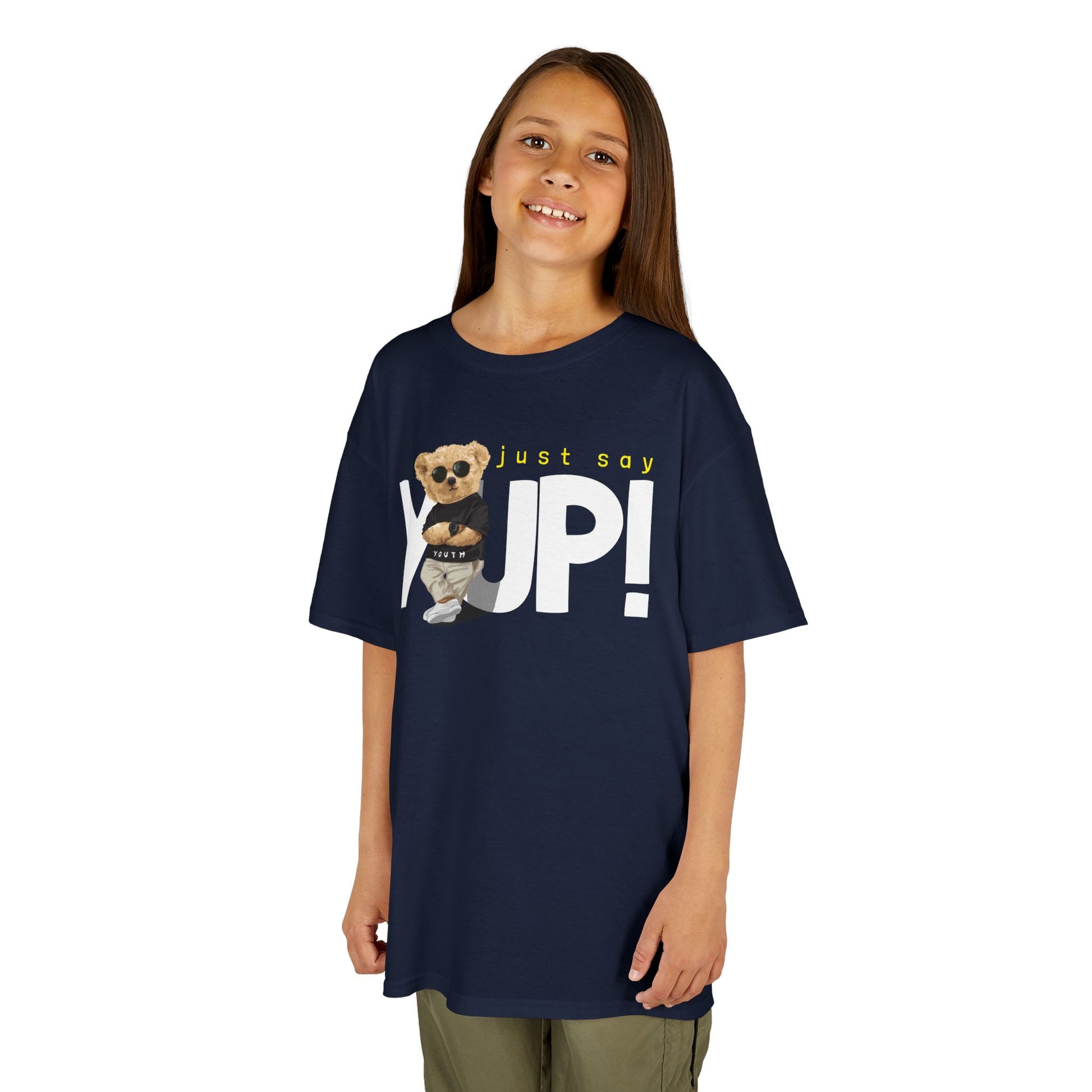 Kids Bear Graphic Tee, Just Say Yup! T-Shirt, Cute Children's Shirt, Perfect Gift for Kids, Fun Playwear, Birthday Gift