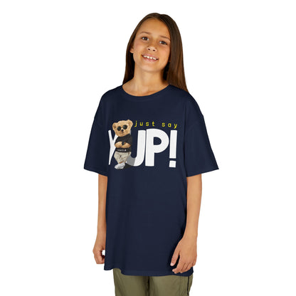 Kids Bear Graphic Tee, Just Say Yup! T-Shirt, Cute Children's Shirt, Perfect Gift for Kids, Fun Playwear, Birthday Gift