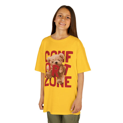 Comfort Zone Kids Tee, Cute Bear Shirt for Children, Gifts for Kids, Birthday Apparel, Fun and Cozy Clothing