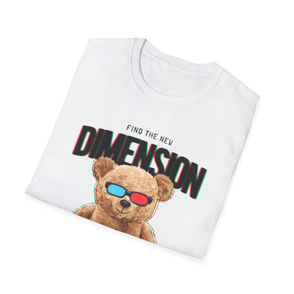 3D Teddy Bear Graphic Unisex Softstyle T-Shirt | Fun Casual Wear, Gift for Teens, Cute Outfit for Movie Night, Gift for Birthdays