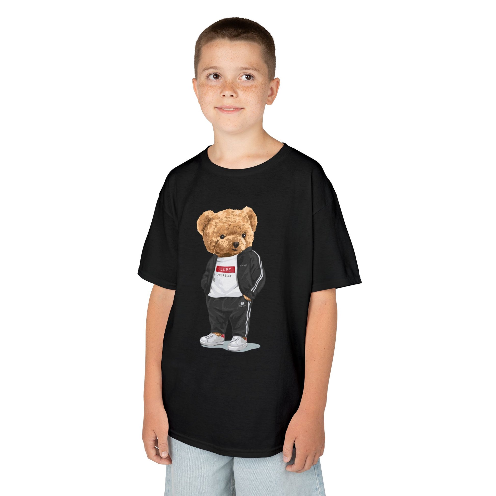 Youth Streetwear Graphic Tee - Fun Bear Design, Cool Kids T-Shirt, Summer Wear, Birthday Gift, Casual Outfit