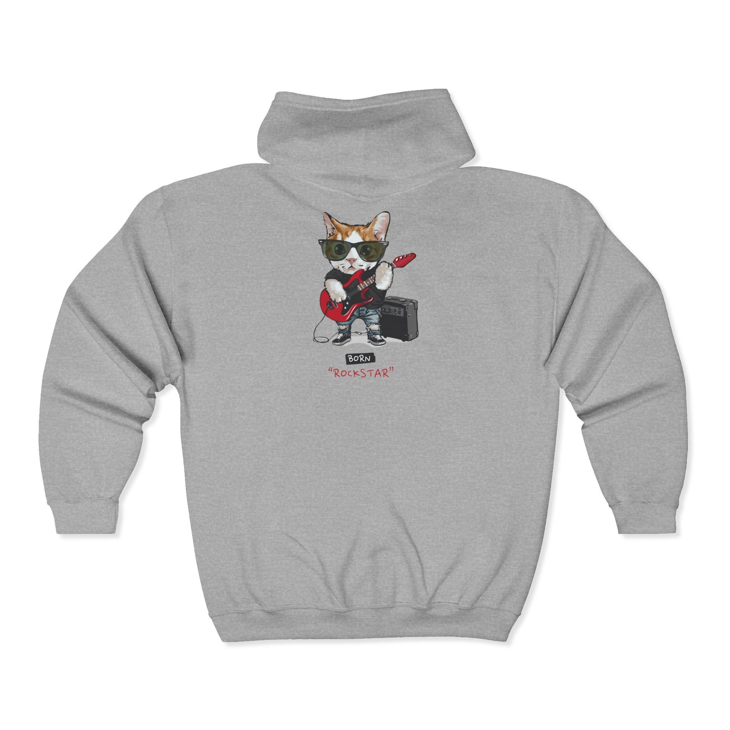 Rock Cat Hoodie: Cool Unisex Sweatshirt for Music Lovers, Gift for Cat Lovers, Fun Casual Wear, Perfect for Birthdays, Holidays