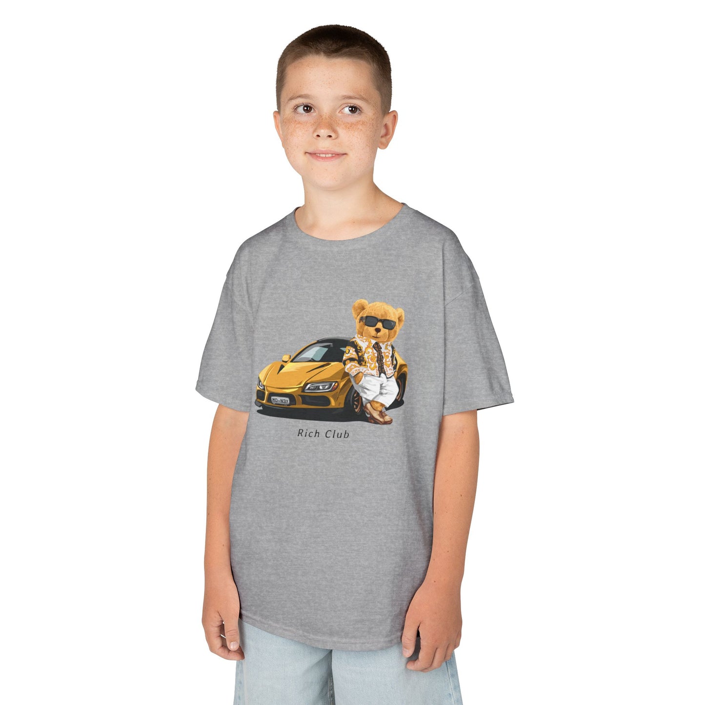 Cool Cartoon Bear Kids Tee, Fun Gift for Birthdays, Car Lovers T-Shirt, Playful Kid's Clothing, Perfect for Casual Days, Summer Fun