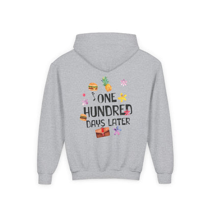 One Hundred Days Later Youth Hoodie, Fun Sweater for Kids, Cozy Gift for Birthdays, Celebrations, and Comfy Days