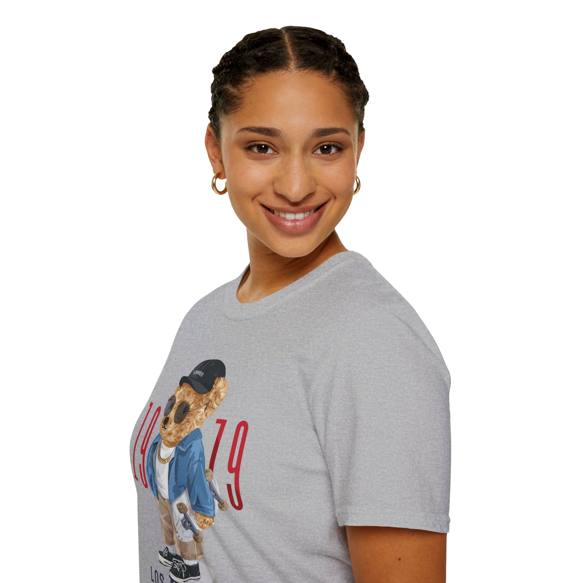 Vintage Bear Graphic Tee, Softstyle Unisex T-Shirt, Los Angeles 1979 Shirt, Cool Bear Apparel, Casual Streetwear Top, Gift for Him/Her