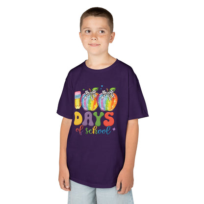 Colorful 100 Days of School Kids Tee, Fun T-Shirt, Back to School, Teacher Gift, Rainbow Design, Kid's Clothing