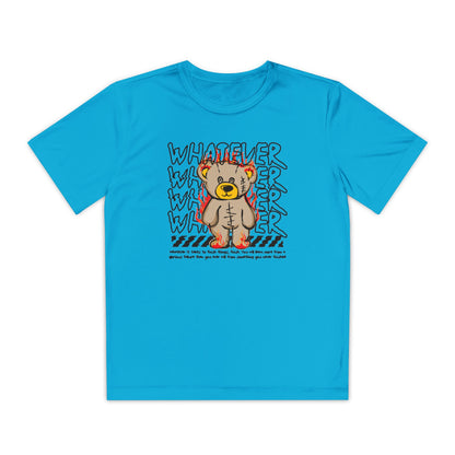 Bear Youth Graphic Tee, Motivational Tee for Kids, Fun Animal Print Shirt, Gift for Young Competitors, Casual Everyday Wear Atomic Blue