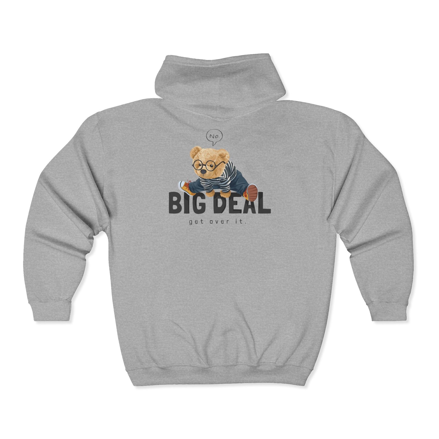 Big Deal Teddy Bear Full Zip Hoodie - Cute Sweatshirt for Kids & Adults, Perfect Gift for Birthdays, Holidays, Family Outings