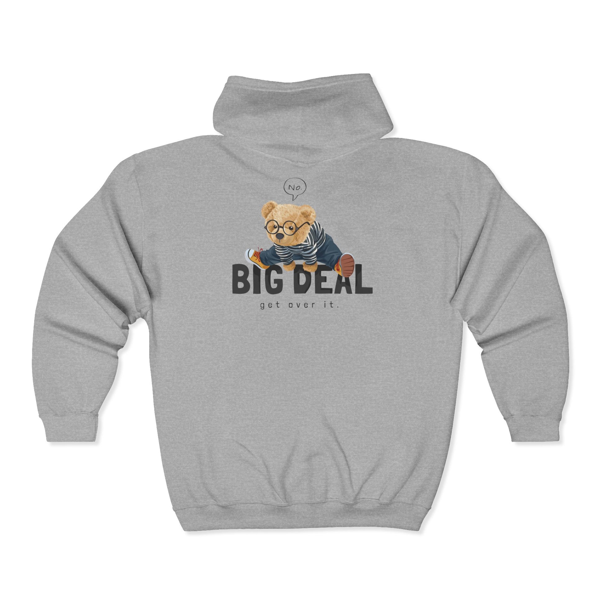 Big Deal Teddy Bear Full Zip Hoodie - Cute Sweatshirt for Kids & Adults, Perfect Gift for Birthdays, Holidays, Family Outings