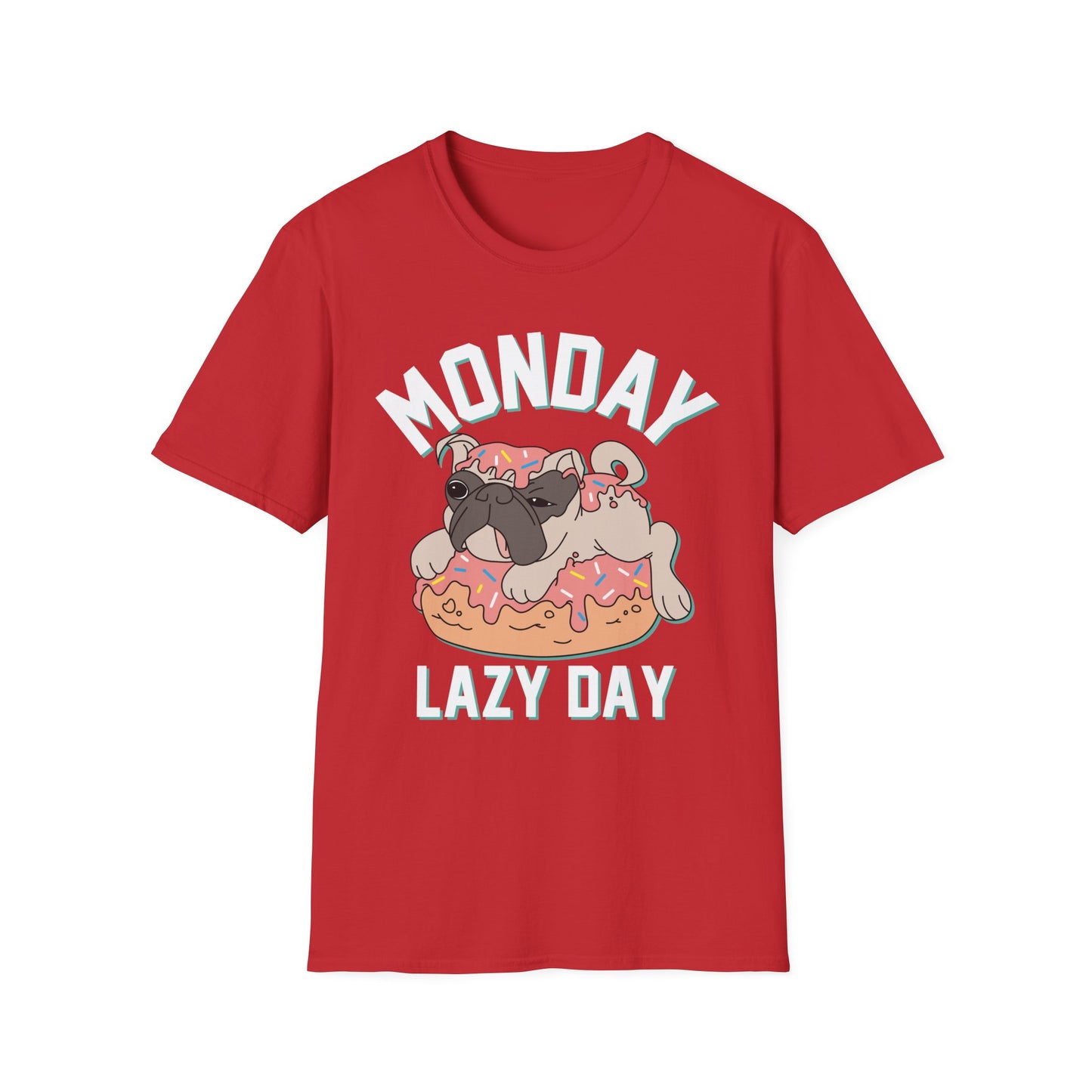 Cozy Cartoon Tee: Perfect for Lazy Days & Dog Lovers, Unisex Softstyle T-Shirt, Relaxed Fit, Casual Shirt, Cute Dog Design, Everyday Wear