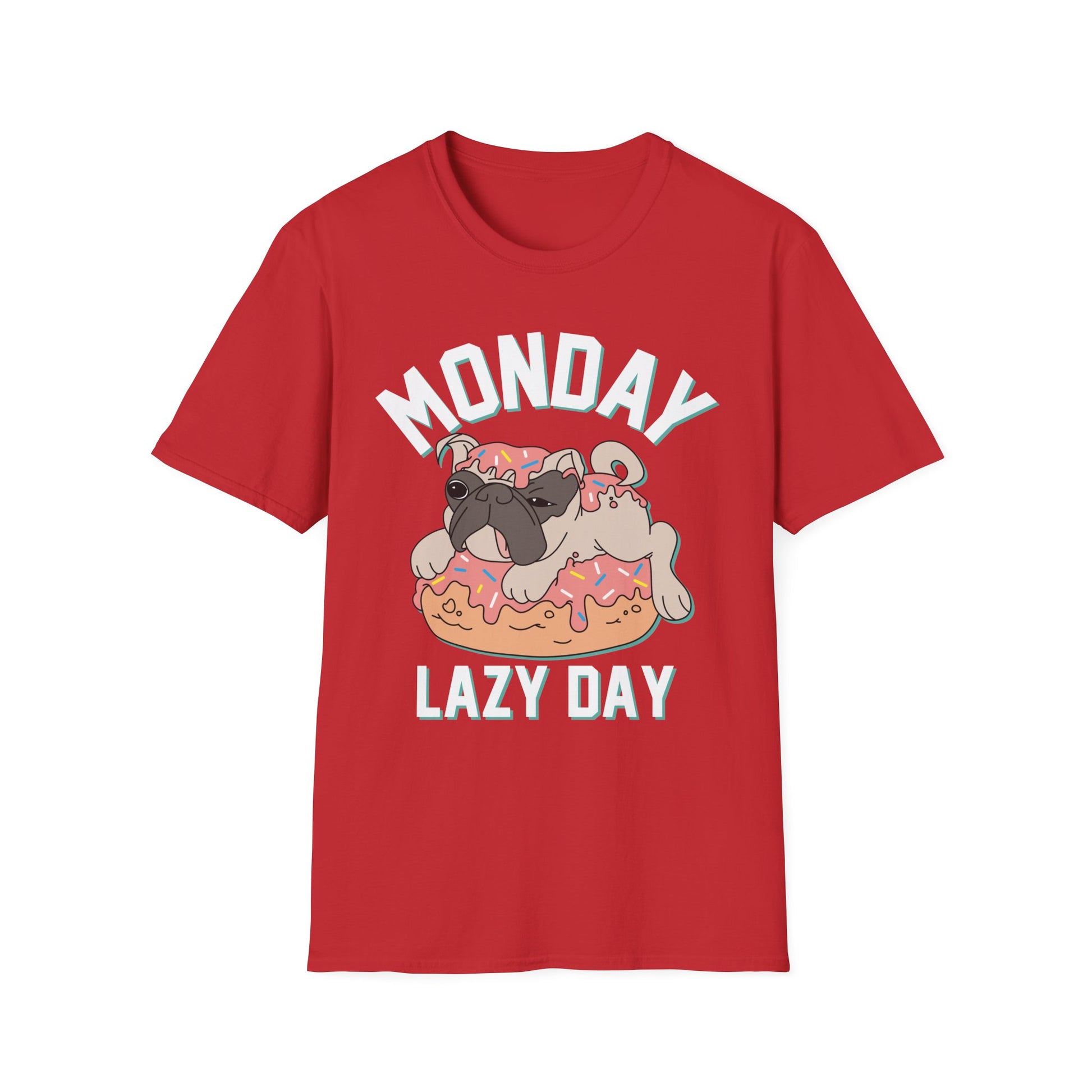 Cozy Cartoon Tee: Perfect for Lazy Days & Dog Lovers, Unisex Softstyle T-Shirt, Relaxed Fit, Casual Shirt, Cute Dog Design, Everyday Wear
