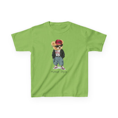 Trendy Kids Tee, Cool Bear Graphic Tee, Youth Fashion T-Shirt, Street Style Kids Shirt, Unique Kids Apparel, Fun Summer Tee Lime