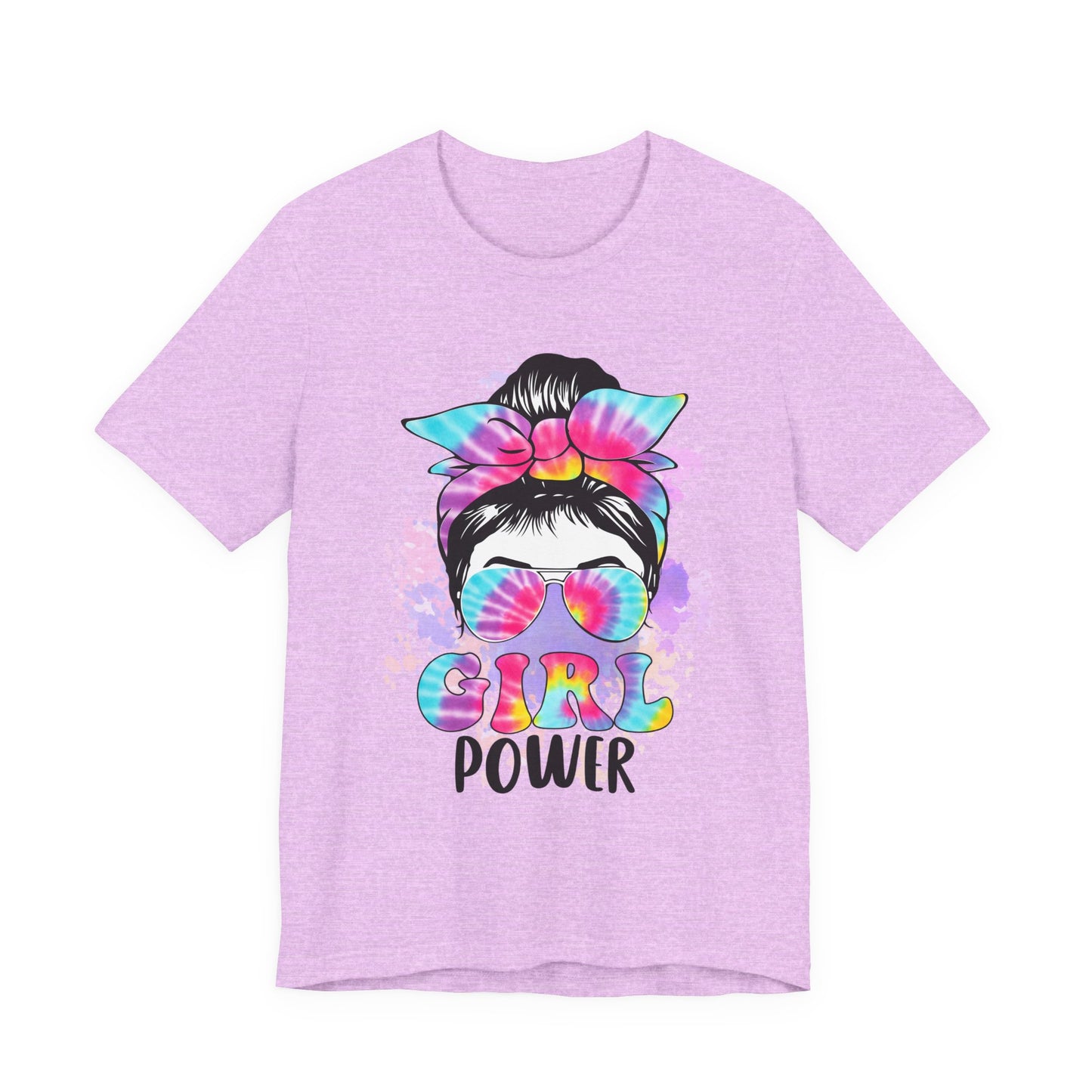 Empowering Girl Power Tee, Unisex T-Shirt for Girls, Feminist Apparel, Gift for Her, Cute Summer Top, Casual Statement Shirt Heather Prism Lilac S