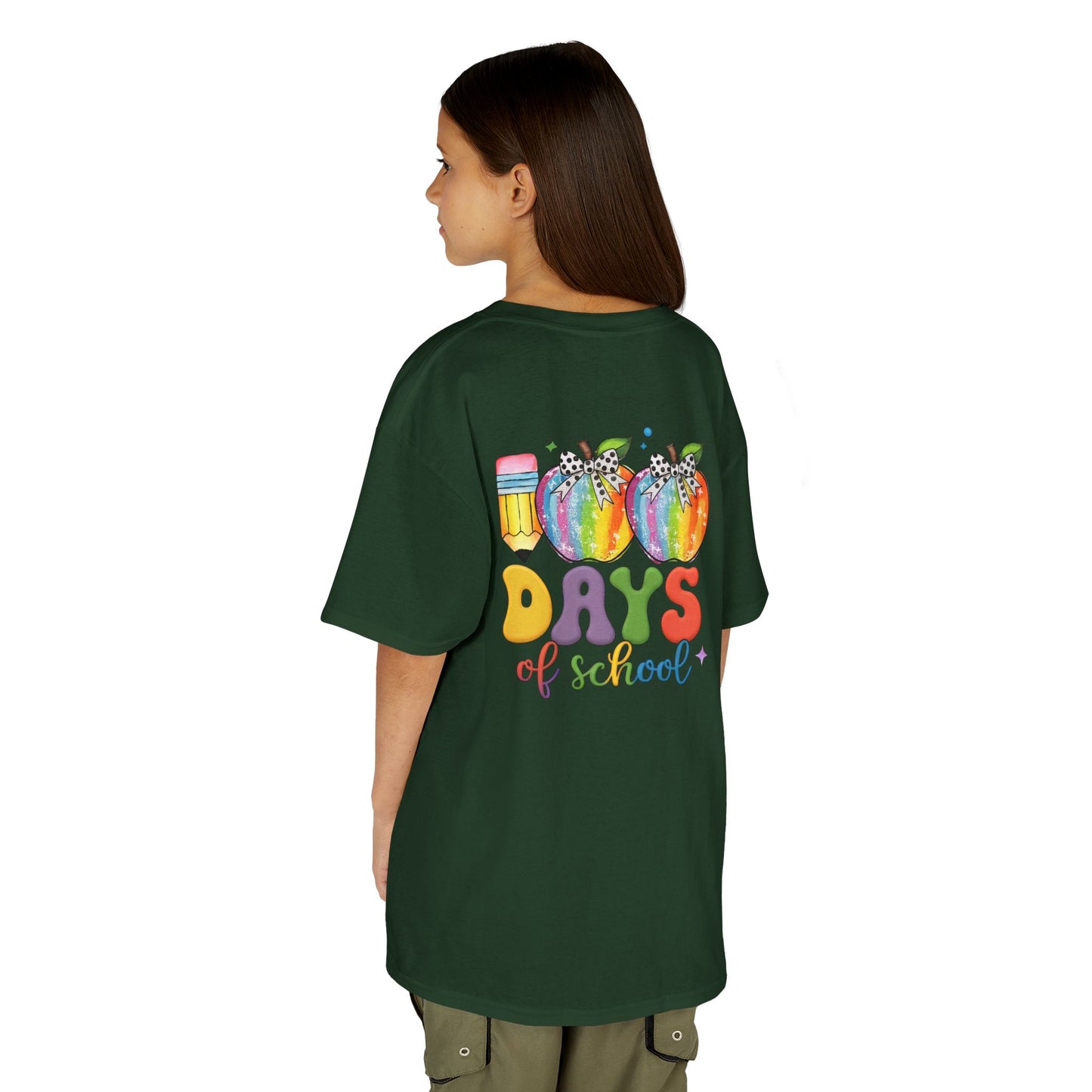 Colorful 100 Days of School Kids Tee, Fun T-Shirt, Back to School, Teacher Gift, Rainbow Design, Kid's Clothing