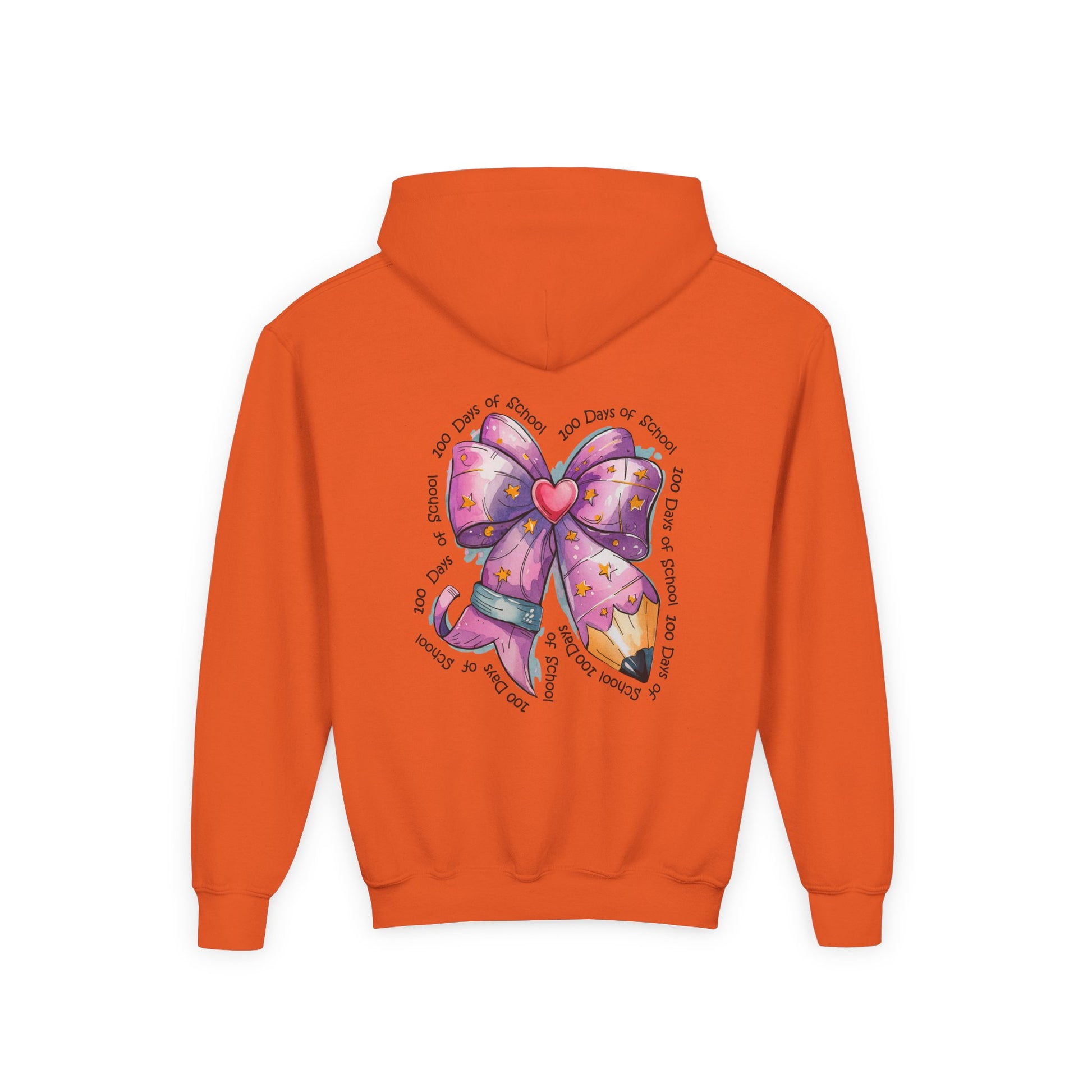 Heartfelt Bow Youth Hoodie - Cute Gift for Kids, Stylish Sweatshirt for Birthday, Back to School, Holiday, Everyday Wear