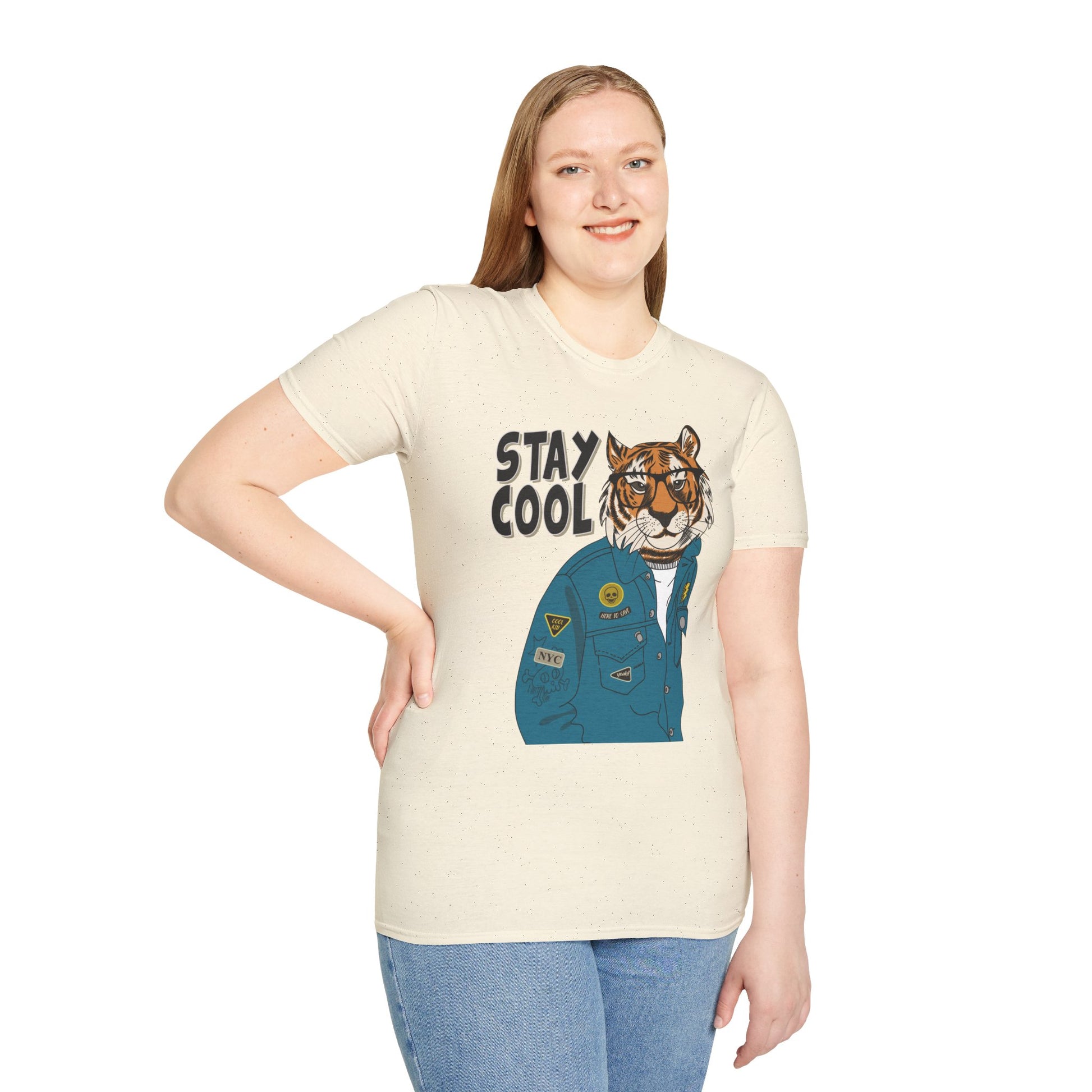 Cool Tiger Graphic T-Shirt | Stay Cool Tee, Unisex Sizes, Casual Wear, Gift for Animal Lovers, Everyday Style