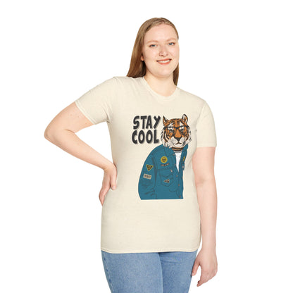 Cool Tiger Graphic T-Shirt | Stay Cool Tee, Unisex Sizes, Casual Wear, Gift for Animal Lovers, Everyday Style