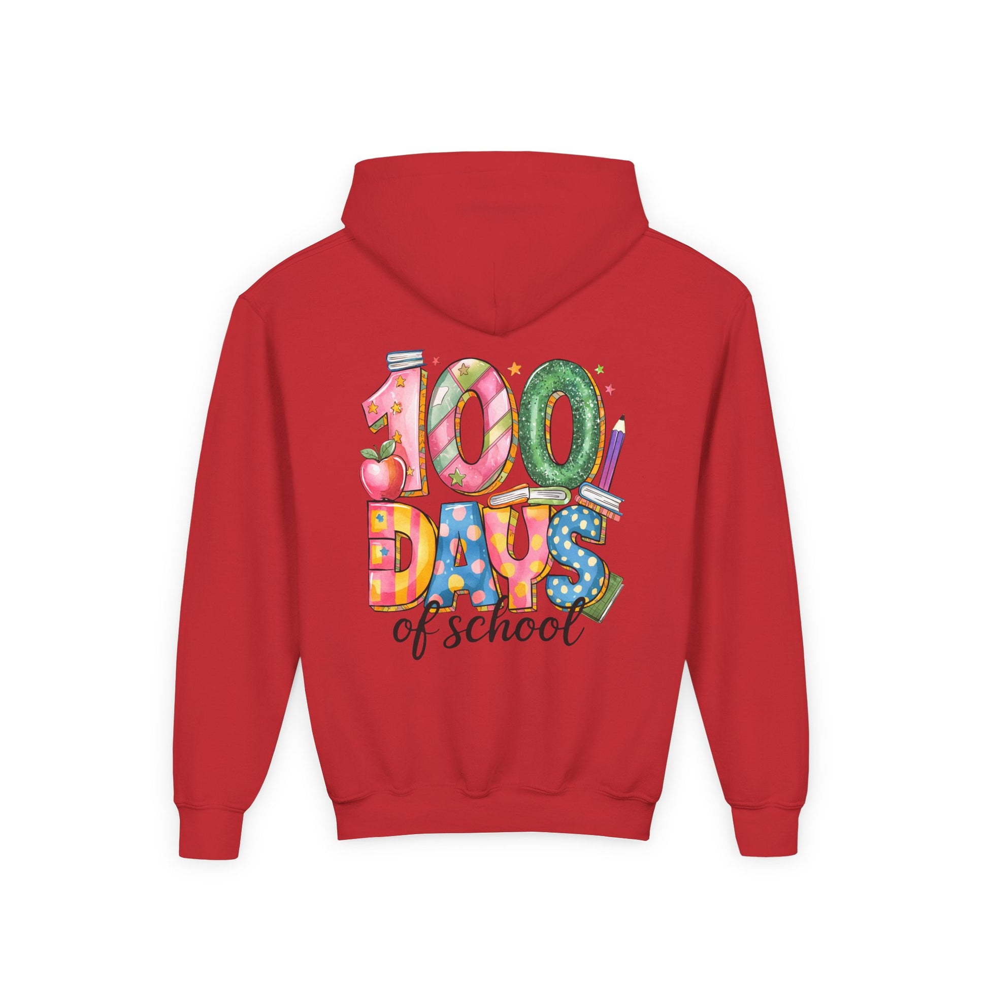 100 Days of School Youth Hoodie, Celebrate Achievement Sweatshirt, Fun Kids Apparel, School Milestone Gift, Classroom Celebration Wear