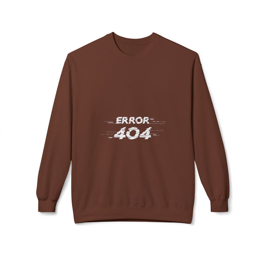 Error 404 Crewneck Sweatshirt, Funny Gift for Tech Lovers, Unisex Fleece Sweater, Casual Outfit, Geeky Humor Clothing Cocoa