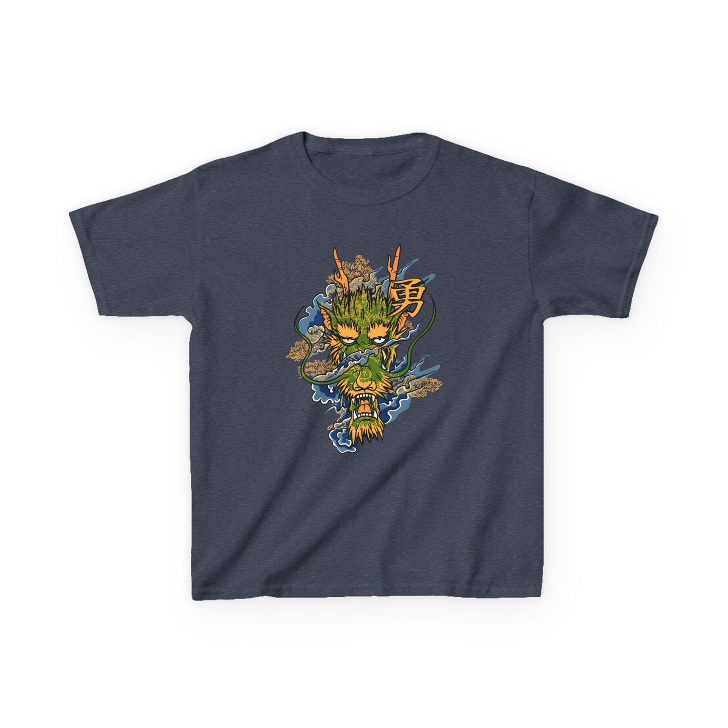 Whimsical Kids Tee with Cool Monster Design | Comfortable Cotton T-Shirt, Perfect for Play, Gifts, Parties, Everyday Wear Heather Navy
