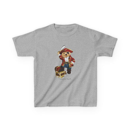 Pirate Dog Kids T-Shirt, Fun Birthday Gift, Summer Wear, Playtime Tee, Adventure Shirt, Kids Pirate Costume Sport Grey