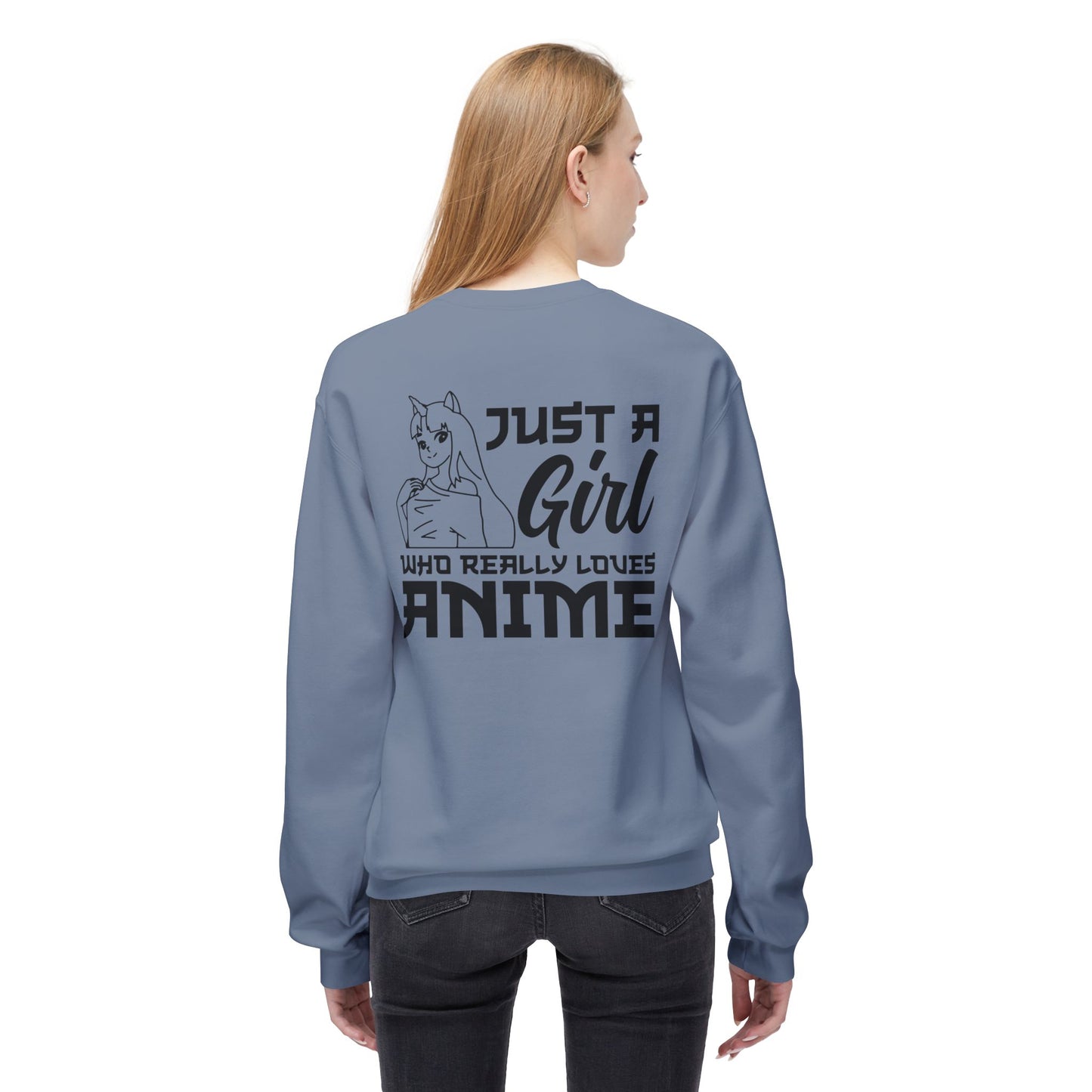 Anime Lover Crewneck Sweatshirt - Just a Girl Who Really Loves Anime, Unisex Casual Apparel, Anime Gift, Cozy Fashion, Fleece Sweater