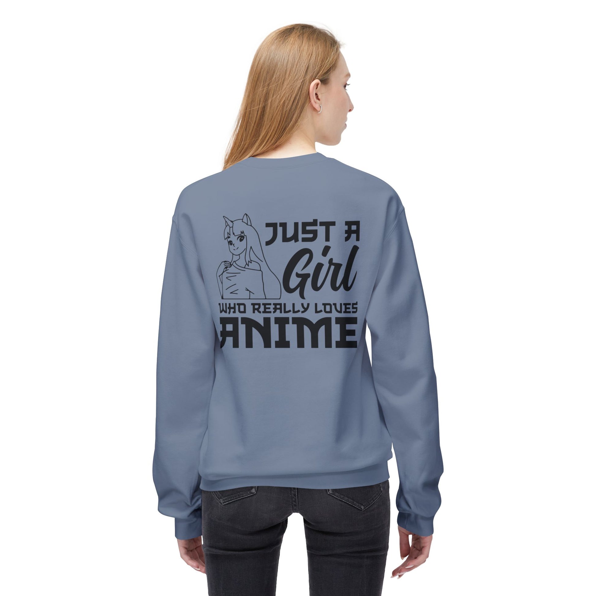 Anime Lover Crewneck Sweatshirt - Just a Girl Who Really Loves Anime, Unisex Casual Apparel, Anime Gift, Cozy Fashion, Fleece Sweater