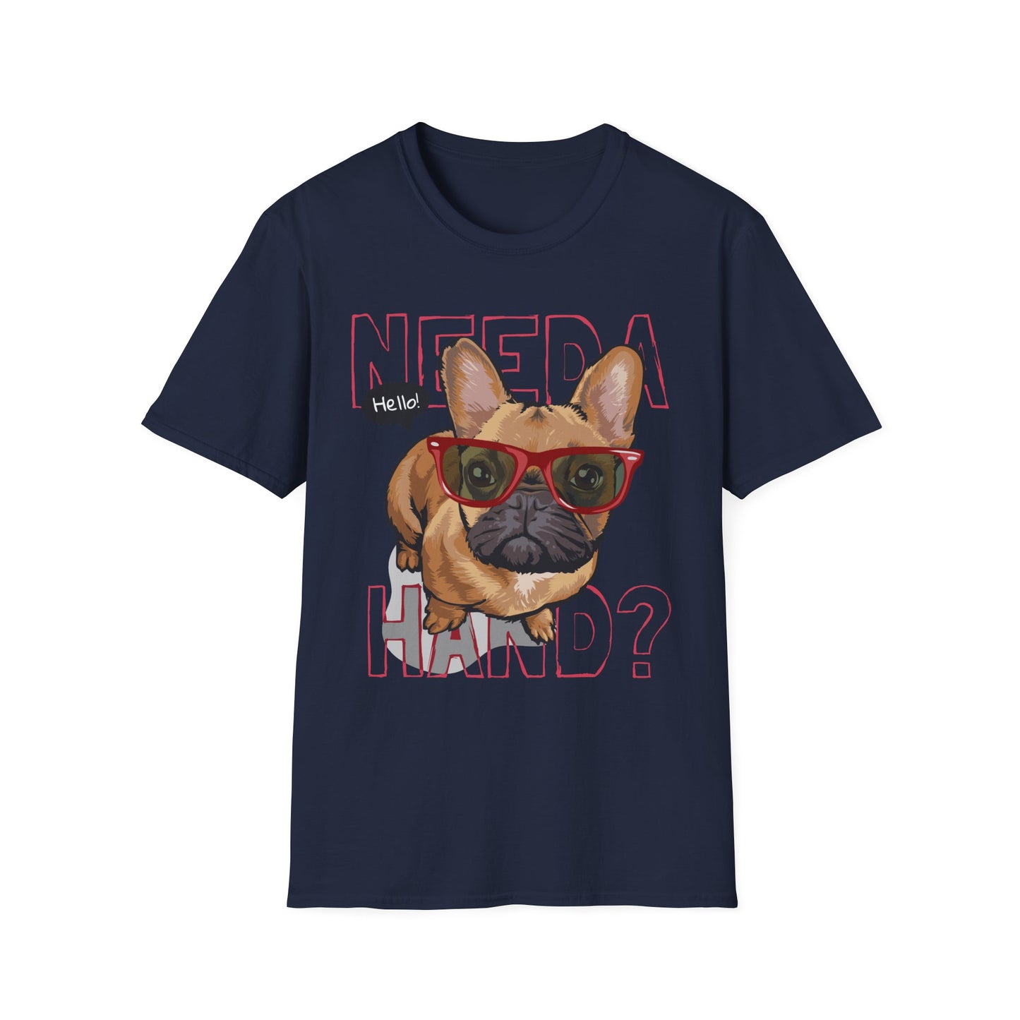 Funny Dog T-Shirt – Need a Hand? Unisex Softstyle Tee, Gift for Dog Lovers, Cute Pet Apparel, Casual Wear, Animal Lover Shirt Navy