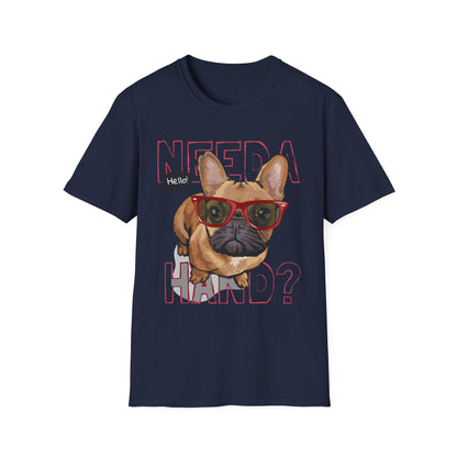 Funny Dog T-Shirt – Need a Hand? Unisex Softstyle Tee, Gift for Dog Lovers, Cute Pet Apparel, Casual Wear, Animal Lover Shirt Navy