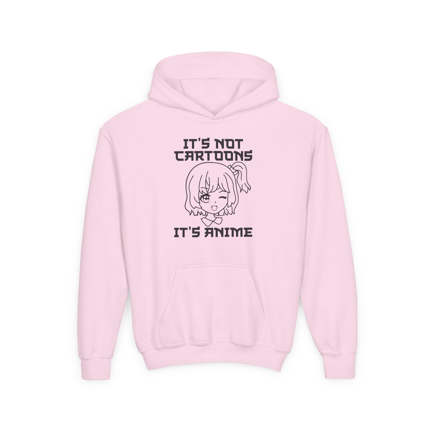 Anime Lover's Youth Hoodie - Anime Gift, Cartoon Humor, Youth Sweatshirt, Casual Wear, Gift for Fans Light Pink