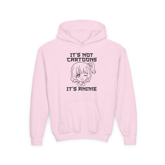 Anime Lover's Youth Hoodie - Anime Gift, Cartoon Humor, Youth Sweatshirt, Casual Wear, Gift for Fans Light Pink