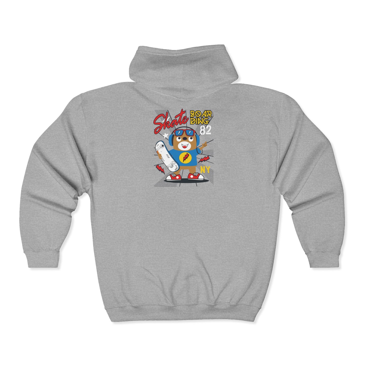 Retro Cartoon Skateboarding Hoodie, Unisex Cool Sweatshirt, Vintage Design, Gift for Skaters, Casual Wear, Fun Streetwear, Street Style