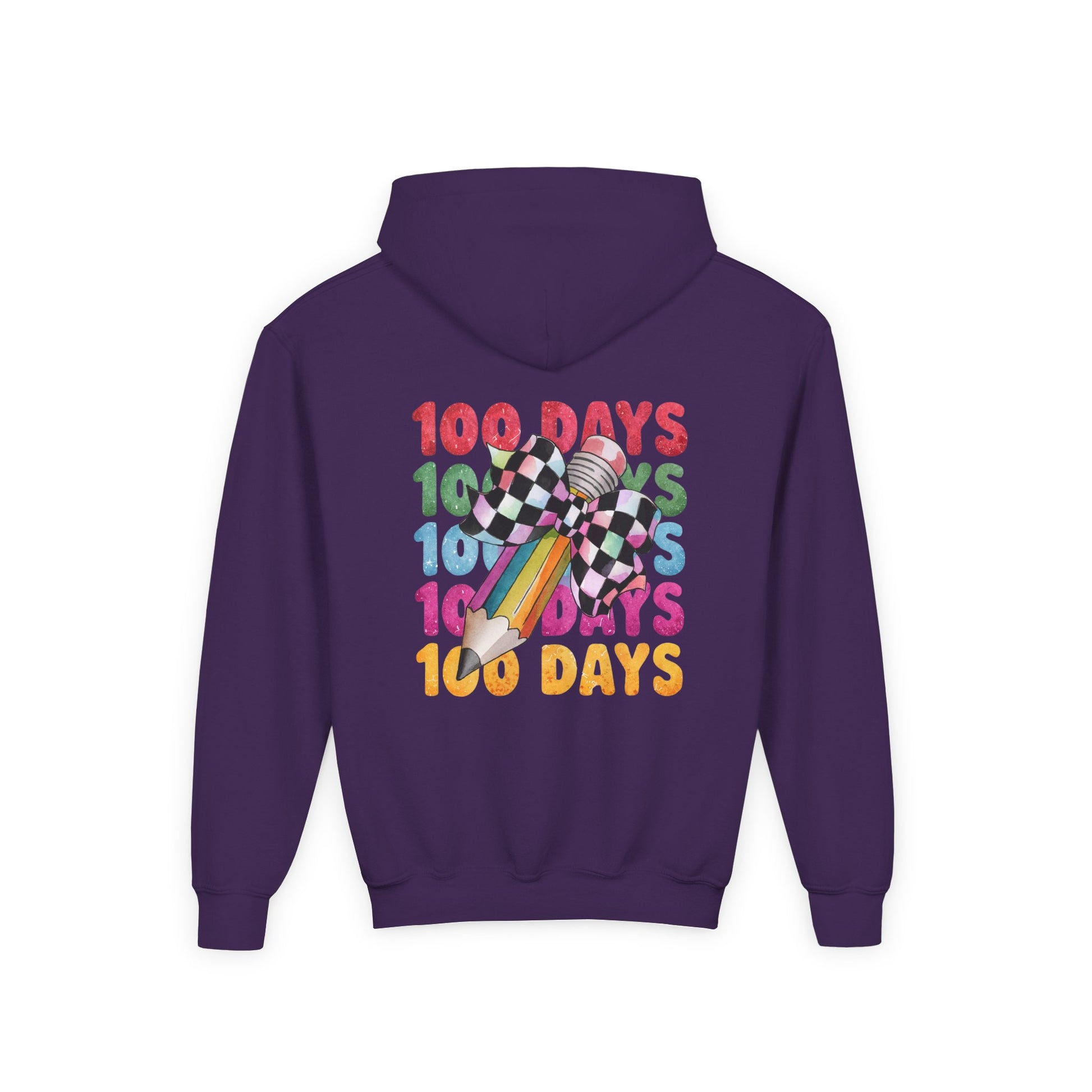 Colorful 100 Days Hoodie for Kids, Fun Sweatshirt for School Celebrations, Youth Fashion, Unique Gift for Students, Cozy Everyday Wear