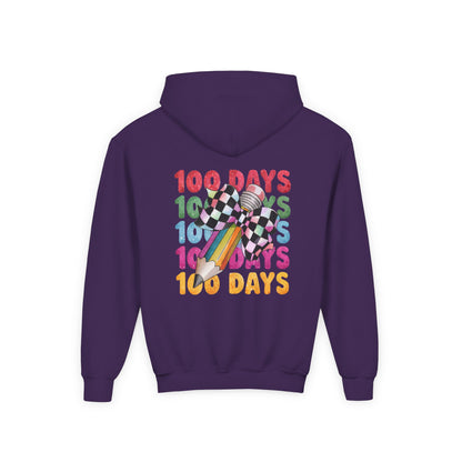 Colorful 100 Days Hoodie for Kids, Fun Sweatshirt for School Celebrations, Youth Fashion, Unique Gift for Students, Cozy Everyday Wear