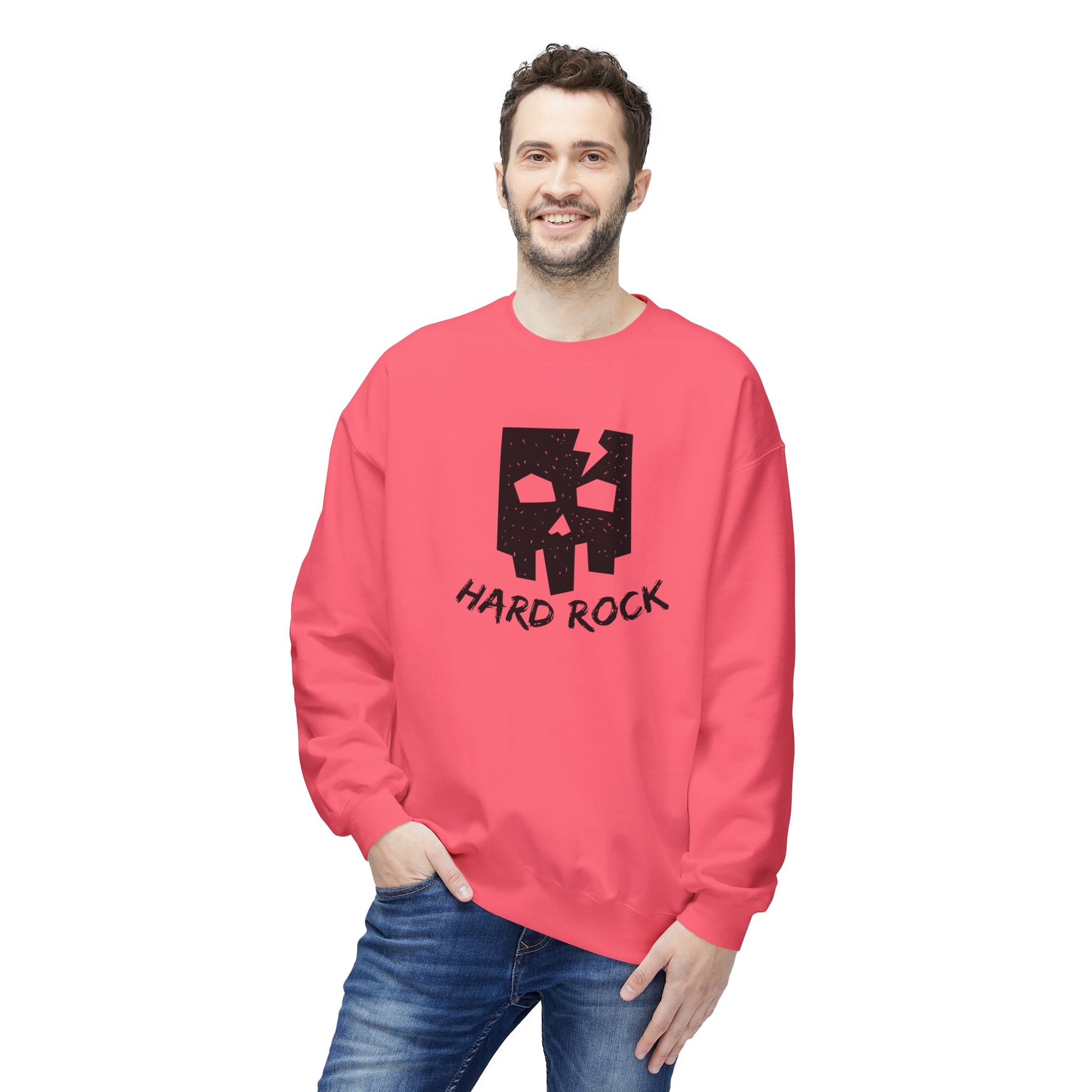 Unisex Hard Rock Sweatshirt, Cozy Music Lover Gift, Trendy Casual Wear, Perfect for Concerts, Birthday Present, Halloween Outfit