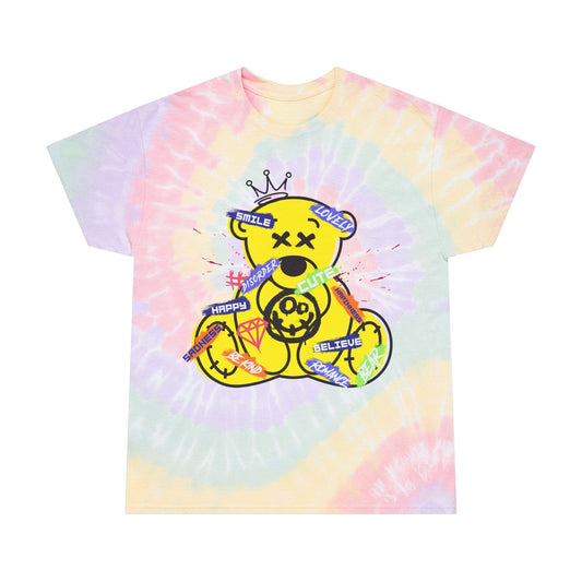 Unisex Emotional Collage Tie Dye T-Shirt – Streetwear Graphic Tee with "#Disorder" Teddy Bear – Soft Cotton Artistic Style