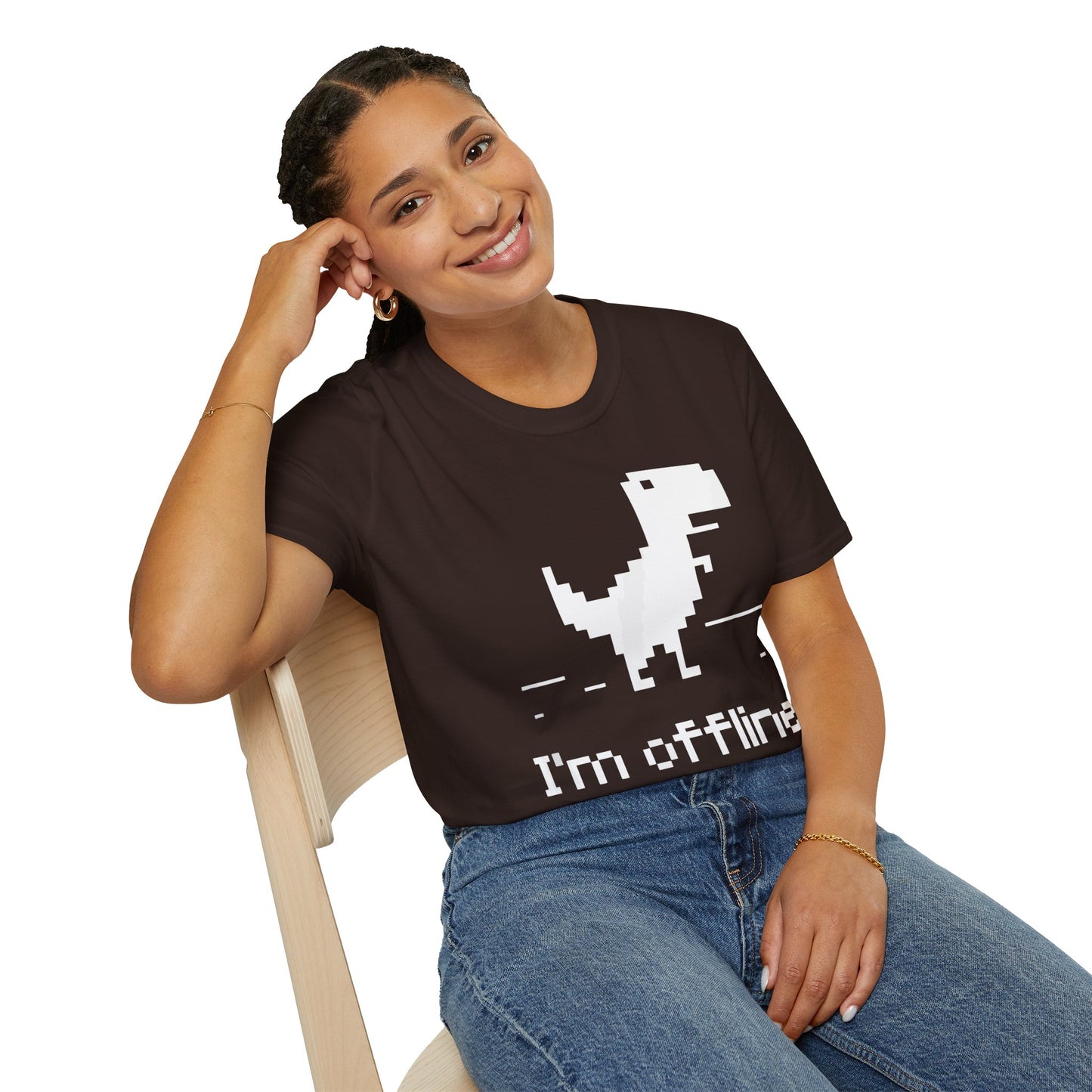 Retro Dinosaur Tee - I'm Offline T-Shirt | Perfect Gift for Gamers, Casual Wear, Retro Design, Birthday Surprise, Fun Gift