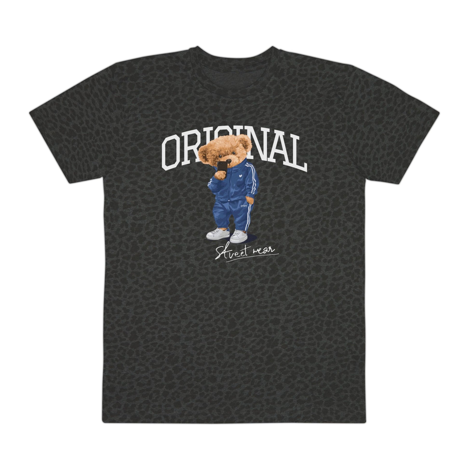 Men's Streetwear Tee with Original Graphic, Trendy Fashion Shirt for Men, Casual Outing Apparel, Unique Gift for Him, Everyday Style Tee Black Leopard