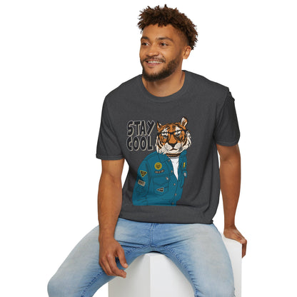 Cool Tiger Graphic T-Shirt | Stay Cool Tee, Unisex Sizes, Casual Wear, Gift for Animal Lovers, Everyday Style
