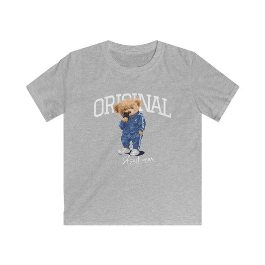 Cute Kids Graphic Tee with Original Bear Design, Summer Shirt, Fun Playwear, Birthday Gift, Casual Outfit, Toddler Apparel Sport Grey