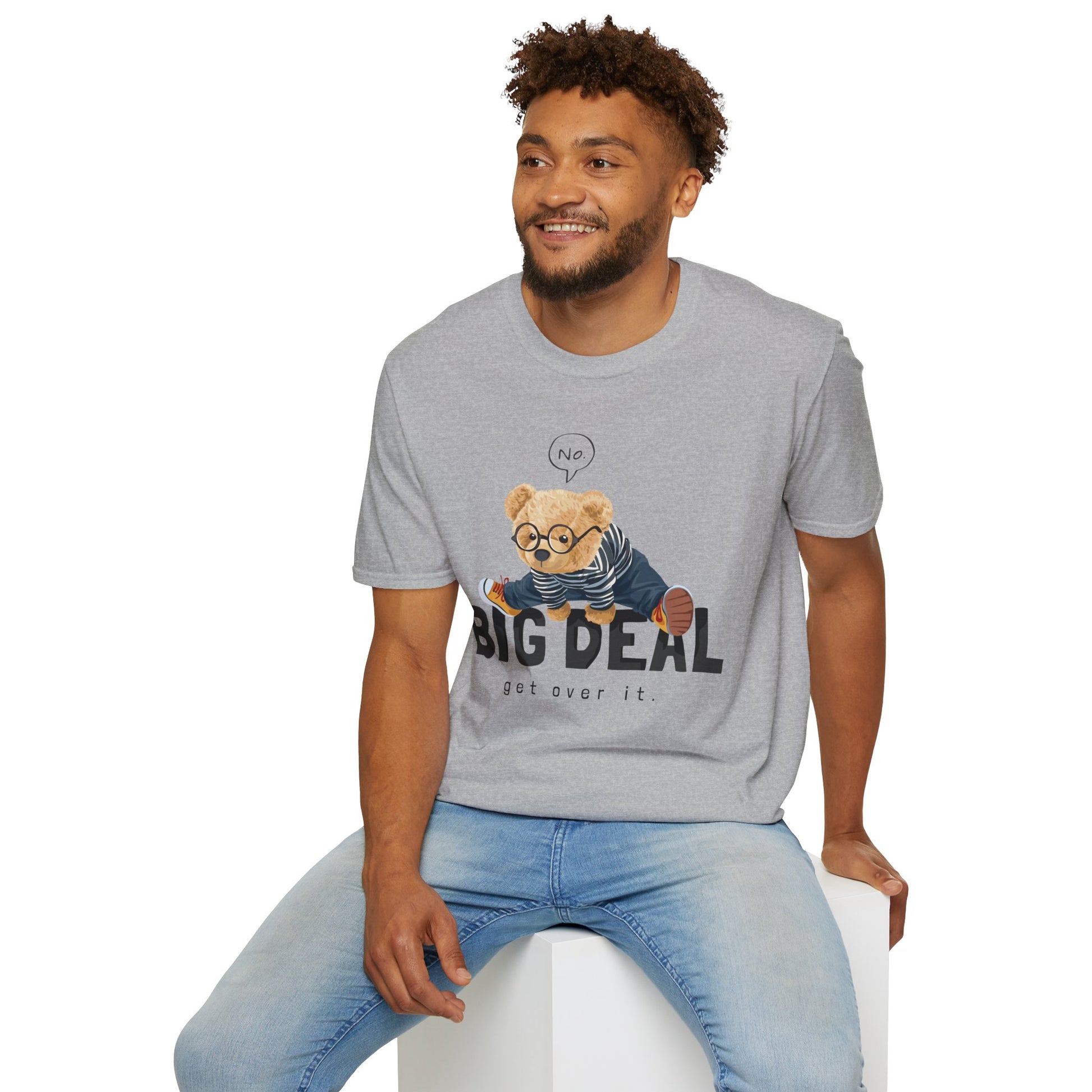 Playful Bear Graphic Tee - Unisex Softstyle T-Shirt, Casual Wear, Cute Gift, Birthday Shirt, Fun Statement Tee