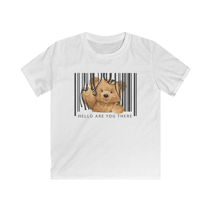 Cute Kids Tee with Bear Design - 'Hello Are You There?' Graphic, Childrens T-Shirt, Animal Lover Gift, Fun Casual Wear, Birthday Present White