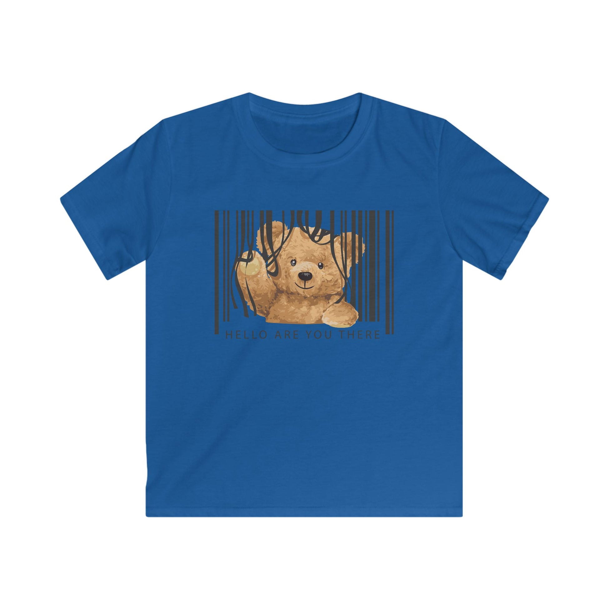 Cute Kids Tee with Bear Design - 'Hello Are You There?' Graphic, Childrens T-Shirt, Animal Lover Gift, Fun Casual Wear, Birthday Present Royal