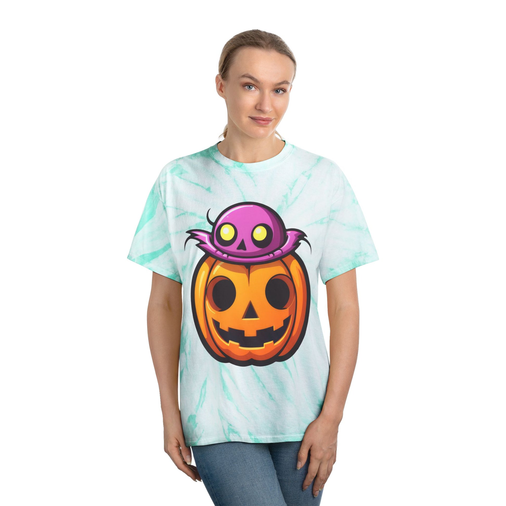 Pumpkin Halloween Tie-Dye Tee | Spooky Fun Shirt for Fall Celebrations, Costume Parties, Kids & Adults, Trendy Tie-Dye Fashion - Cozy Kawaii LLC