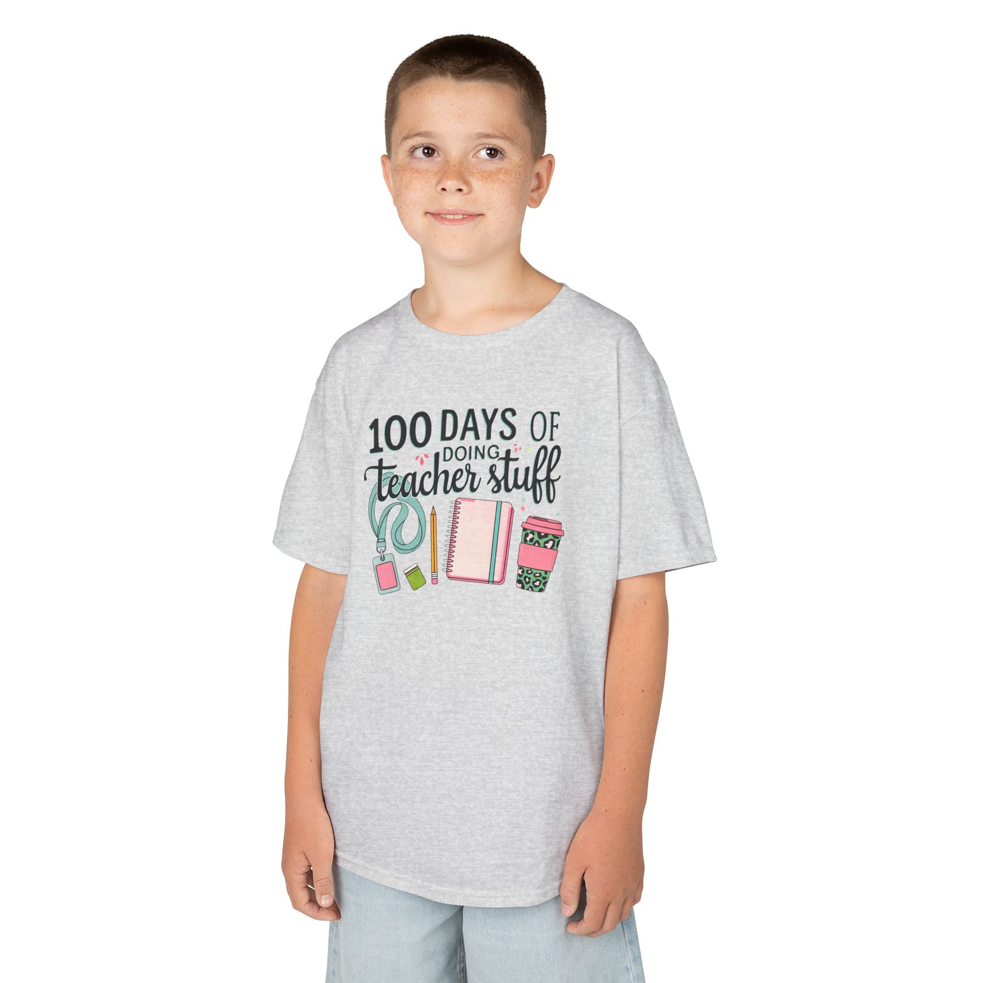 Teacher Appreciation Kids Tee, 100 Days of Teacher Stuff Shirt, School Spirit Tee, Gift for Future Educators, Kids' Classroom Apparel