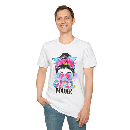 Colorful Girl Power T-Shirt | Cute Graphic Tee, Summer Fashion, Gift for Friends, Feminism Apparel, Casual Outfit White