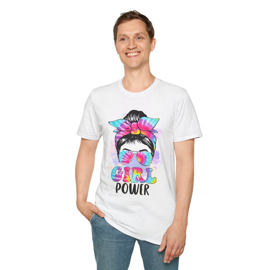 Colorful Girl Power T-Shirt | Cute Graphic Tee, Summer Fashion, Gift for Friends, Feminism Apparel, Casual Outfit White