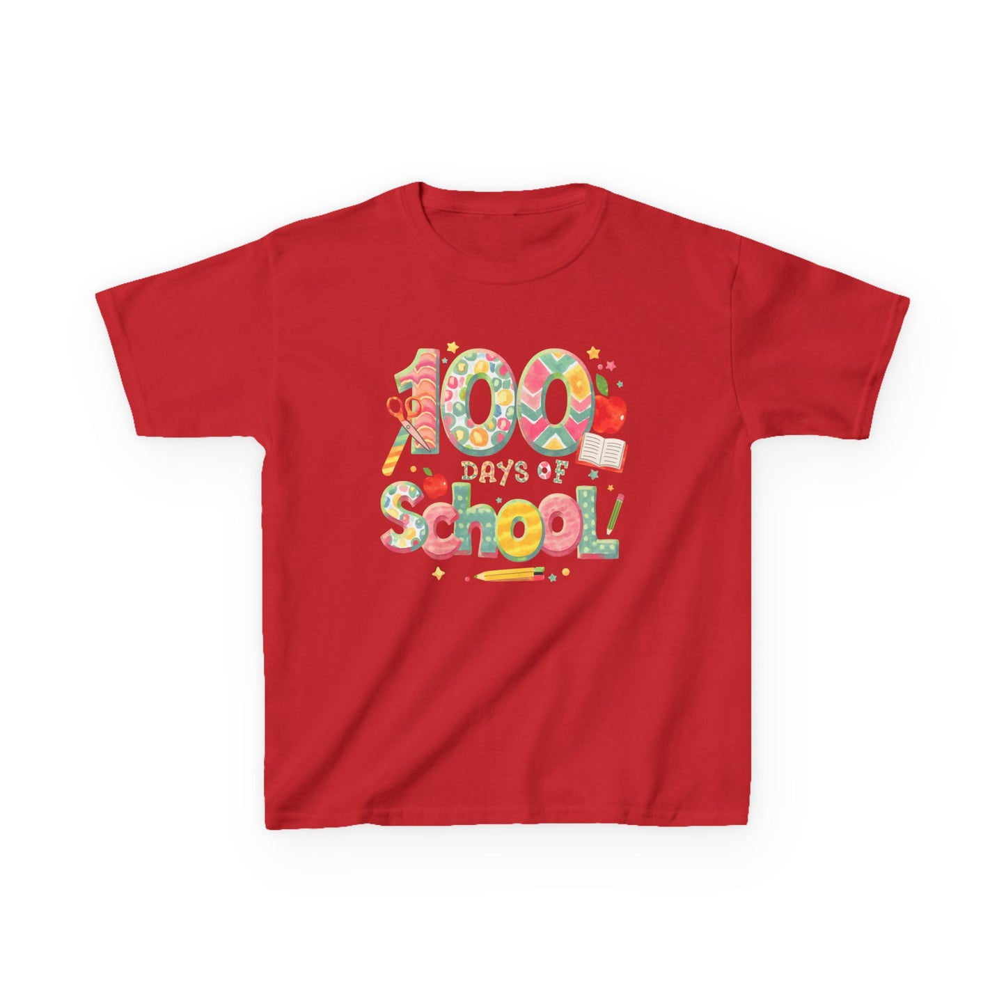 Kids School Celebration Tee - 100 Days of School, Class Shirt, Back to School Outfit, Fun Teacher Gift, Kids Education Apparel Red