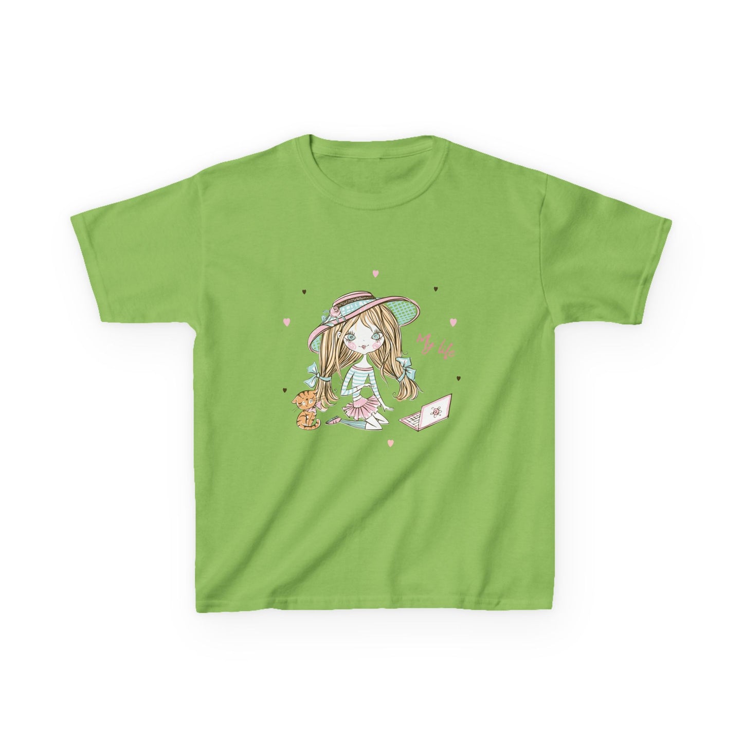 Whimsical Kids T-Shirt Featuring Cute Character, Fun Gift for Birthdays, Playdates, Holiday Wear, Everyday Adventure Lime